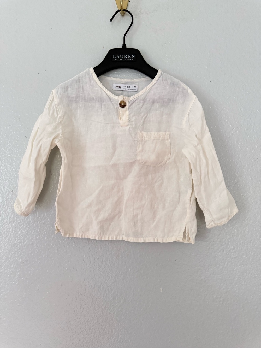 Zara Toddler Boy Linen Summer Shirt Size: 2-3 years